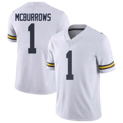 JaDen Mcburrows Michigan Wolverines Youth NCAA #1 White Limited Brand Jordan College Stitched Football Jersey HEB1554SB